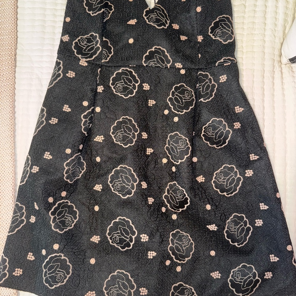 Topshop Cream Embellished A-Line Dress